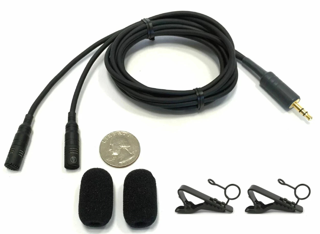 Miniature Cardioid stereo microphones with removable clips and windscreens Questions & Answers