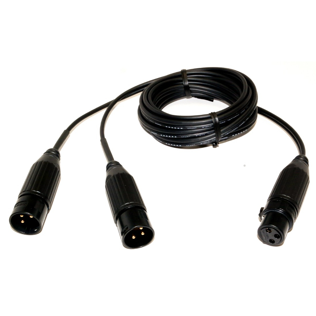 SP-XLRF3-XLRM3-2 - 3 pin XLR female to dual 3 pin XLR male adapter - select length in option box Questions & Answers
