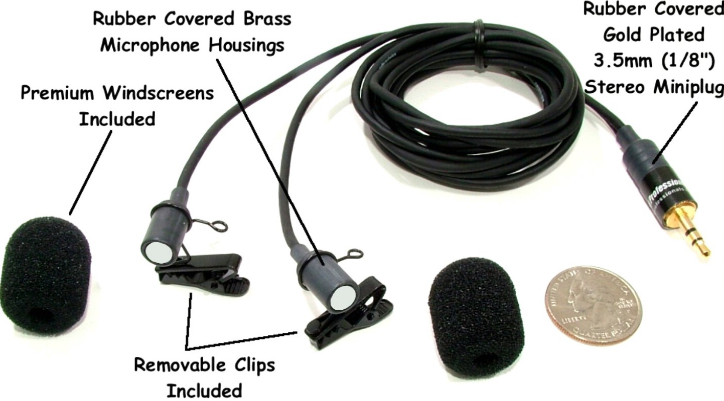 Deluxe waterproof Binaural microphones with premium cables, windscreens and removable clips - Made in USA. Questions & Answers