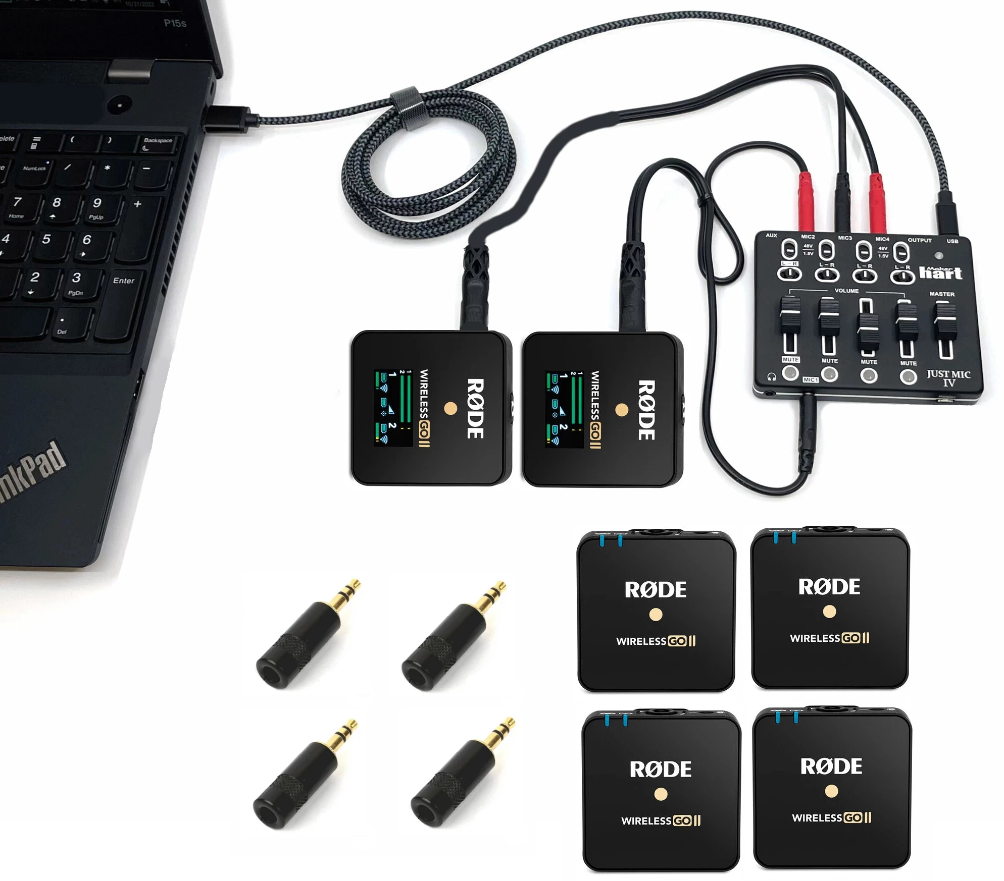 Complete 4 wireless microphone system with mixer for Courtrooms and Depositions Questions & Answers